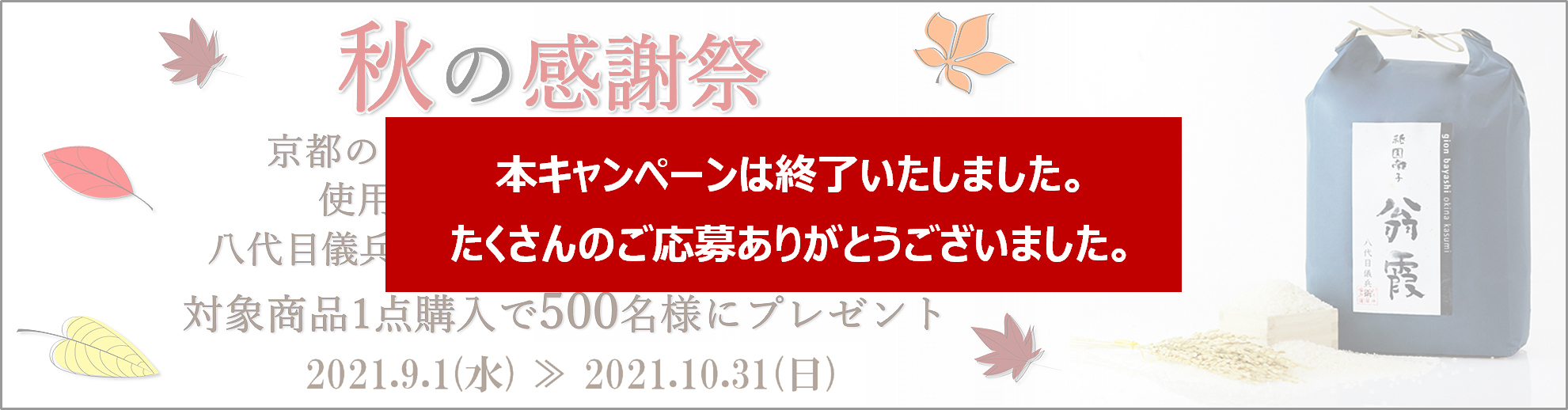 キャンペーン終了案内